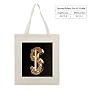 MUSM Gold Dollar Sign Canvas Tote Bag for Women Reusable Grocery Shopping Bags with Handle Tote Bag with Aesthetic Prints Economical Cotton Totes for Grocery Gifts 16x13 in #3