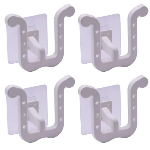 Yxmohala Soporte para zapatos de pared, 4 unidades, sin taladrar, soporte para zapatos, montado en la pared, para puerta de entrada, baño, colgador de zapatos, color blanco