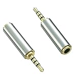 Josi Minea x 5 Pcs 2.5mm Male to 3.5mm Female Audio Adapter Converter Headphone Earphone Headset 3 Ring Jack - Stereo or Mono [ 5 Pack ]