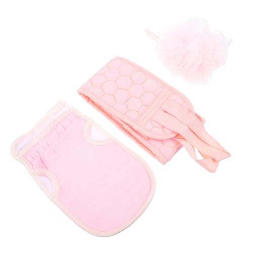 OATIPHO 浴花手套 点入り バスグローブ バスボール 背中洗いタオル 粉色 ポータブル設計 肌に優しい 収納簡単 体全体用実用バスタオル