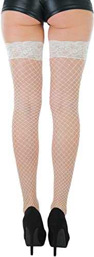 Image of ToBeInStyle Women's Vibrant Large Net Fishnet Thigh High Elastic Nylon Novelty Stockings