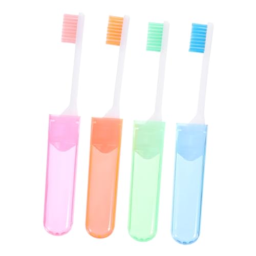 SHERCHPRY 1 Juego Cepillo De Dientes Portátil Plegable Cepillo De Dientes Para Acampar Limpieza Suave Cepillos De Dientes De Viaje Conveniente Cepillo De Dientes De Viaje Páginas 4 Piezas