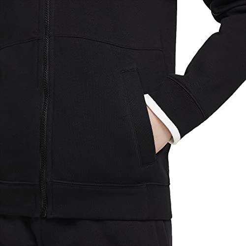 Nike Sportswear Big Kids Boys Fleece Full-Zip Hoodie (as1, alpha, x_l, regular, Black/Smoke Grey/White)4