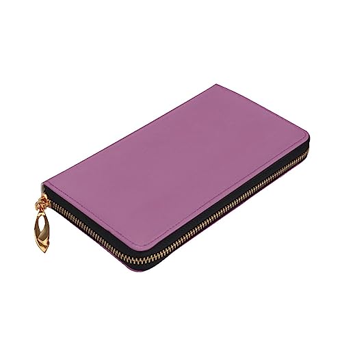Solid color grape red Long Zip Clutch Wallet - Unisex Phone Case with Credit Card Slots, Coin Compartment, Cash Slot3