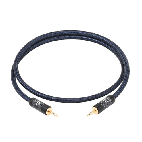 GBIQDWTLK Cable de audio HiFi 3.5 de color plateado puro estéreo de 3,5 mm macho a macho, cable de audio de extensión para auriculares, altavoz y teléfono (1 m)