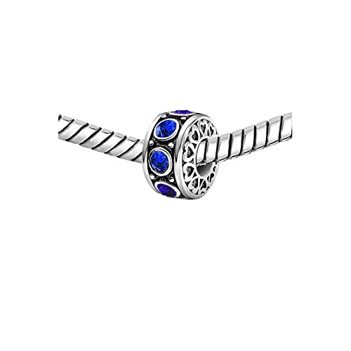 KunBead January-December Birthstone Birthday Heart Bead Charms Compatible with Pandora Bracelet for Mom Daughter Grandma Granddaughter Nana Auntie Wife Sister Best Friend2