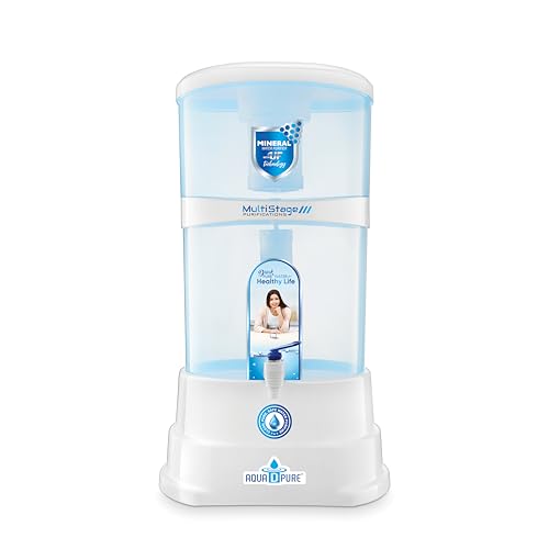 Image of AQUA D PURE Non-Electric & Chemical Free Ultra Filtration (UF) Technology 18 Liters with UF 99.99% Bacteria & Virus Removal, blue