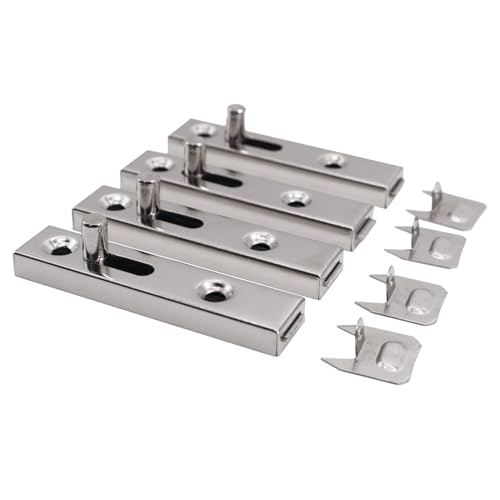 pestillo deslizante armario,Pestillo de Metal H1255 para Armarios, 70 mm, Recto, de Acero Niquelado con Tornillos Visibles, Ideal para Muebles y Cajas, 4 Unidades pestillo puerta corredera