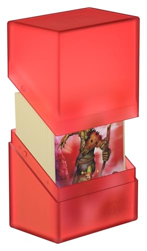 Ultimate Guard Boulder 60+ Classic, Deck Case for 60 Double-Sleeved TCG Cards, Ruby, Secure & Durable Storage for Trading Card Games, Soft-Touch Finish
