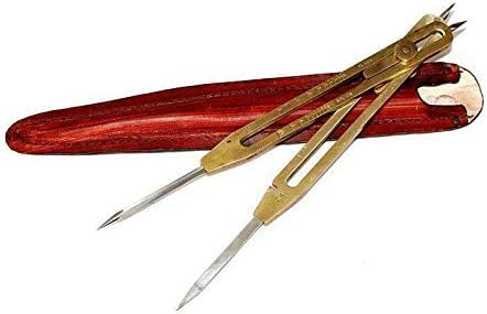 Solid Brass Proportional Divider Drawing Tool Scale Divider, 6 Inch W/Leather Case