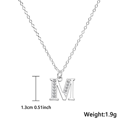 Kraven S925 Silver Initial Necklace Charm Choker, Dainty Cubic Zirconia Letter Dainty Necklaces Jewelry Birthday Gifts for Women Girls