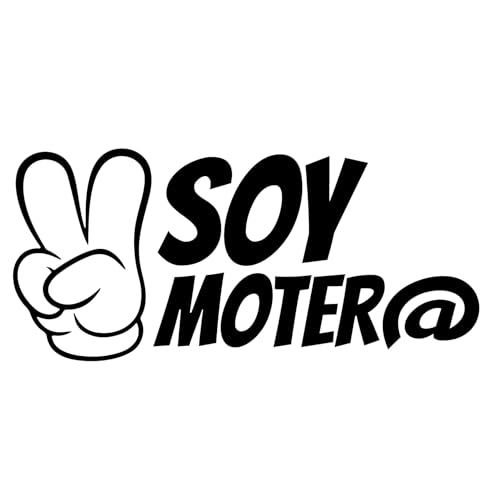 Pegatina vinilo 15x7cm Soy moter@ (Blanco)