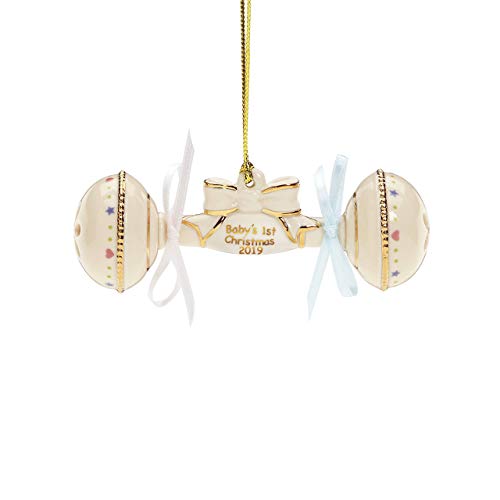 Lenox 884546 2019 Baby's 1st Christmas Rattle Ornament