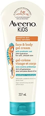Aveeno Baby Kids Face & Body Gel Cream 227 mL, (Pack of 1), 0.029 cubic_feet