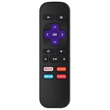 Controle Remoto Compatível com Roku Express Smart TV com Botão Netflix Hbo Go Globo Play Google Play
