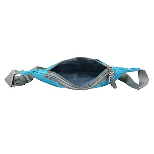 Image of xcluma Men Women Unisex Pouch Sport Bum Waist Bag Chest Shoulder Pack Travel Handy Wallet Belt Zip Running Hiking Waterproof Outdoor (Sky Blue)