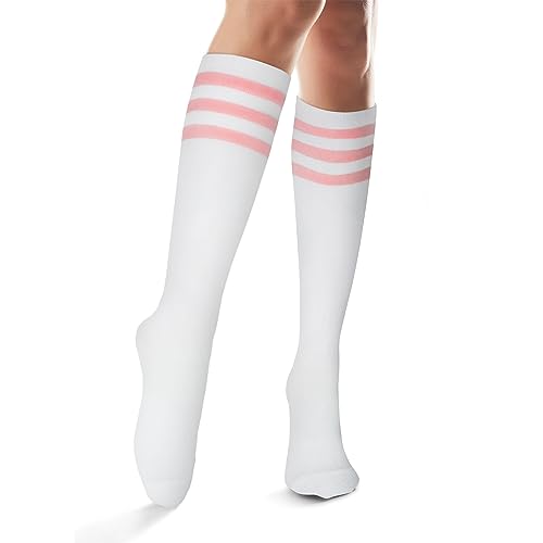 YEJIMONG Women's Cotton Knee High Socks, School Uniform Team Sports Tube Socks,1 Pairs Size 5-9