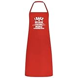 Photo Gallery be buz grembiule con scritta "i bake because punching people is frowned upon", divertente, multicolore, unisex, per uomini e donne, rosso, taglia unica Photo Gallery be buz grembiule con scritta "i bake because punching people is frowned upon", divertente, multicolore, unisex, per uomini e donne, rosso, taglia unica