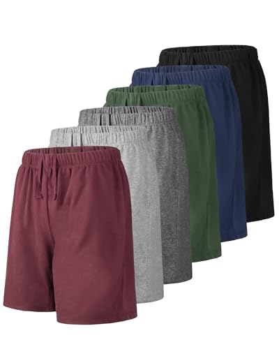 Liloak Mens Knit Shorts Pack,Men's Athletic Shorts 7 Inch Inseam,Cotton