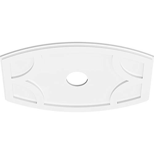 Image of Ekena Millwork CMP28X18KY-04000 Kailey Architectural Grade PVC Contemporary Urethane Ceiling Medallions 28 inchW x 18 5 /8 inchH x 4 inchID x 15 inchC x 1 inchP