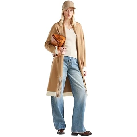 Manteau en Maille Beige Benetton Cover