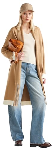 United Colors of Benetton Cappotto in Maglia 17Q3E603T, Beige, L Donna