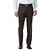 Haggar Men's Classic Fit Flat-Front Hidden Expandable Waistband Premium No Iron Khaki, 34W x 31L - Chocolate