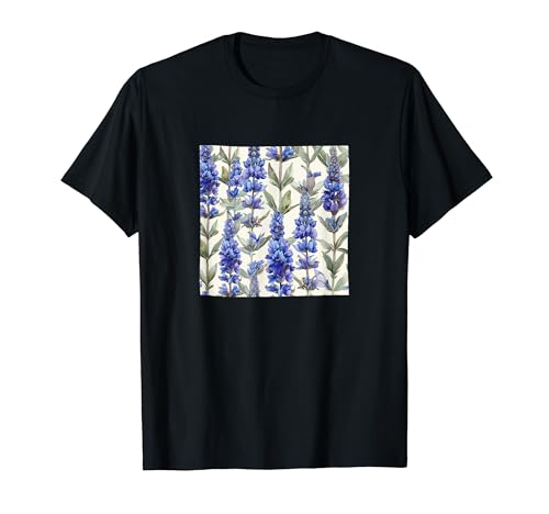 Anise Hyssop Flower Watercolor Pattern Graphic T-Shirt