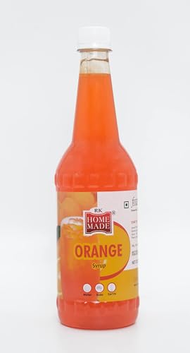 Image of RK Home Made Natural Syrup Orange Concentrated Syrup & Squash 750ml | Gluten-Free & Vegan Refreshing Orange Drink Mix | Perfect Beverage Base for Mocktails, Milkshakes, Picnics,Parties & Summer Drinks