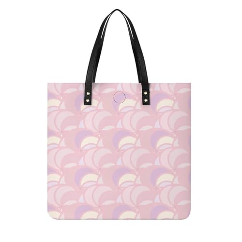 Grand sac à main shopper violet à motif lune avec grand volume de transport
