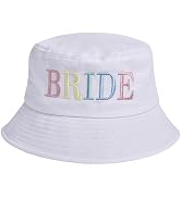 Bride Bucket Hat for Bachelorette Party Embroidered Sun Hat Bridal Shower Bride to be Gift White