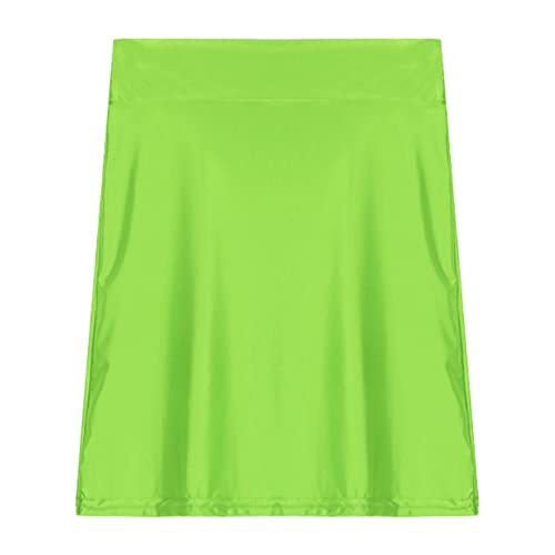 Dpois Womens Shimmer Micro Mini Skirt Glossy High Waist Bandage Miniskirt Dance Party Clubwear Fluorescent Green X-Large #TOP4