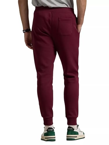 Polo Ralph Lauren Men's Double Kint Jogger Pants (M, WineRed) (Fall/Winter 2022) Red Wine Medium3