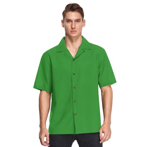 Amazon.com: Forest Green Men's Casual Button Down Shirts Hawaiian