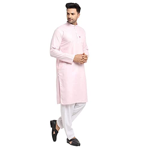 Image of Royal Kurta Mens Cotton Solid Pattern Kurta and Salwar Set
