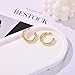 Gacimy Chunky Hoop Earrings for Women 14K Gold Plated, 925 Sterling Silver Post Hoops for Women, 30mm Yellow Color Medium Earrings