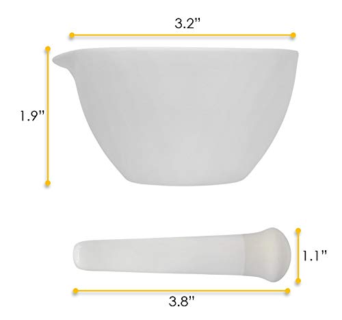 Eisco CH0540A Porcelain Mortar & Pestle Set, 2Oz (60Ml) - Unglazed Grinding Surface - Excellent For Kitchen Or Laboratory thumb #3