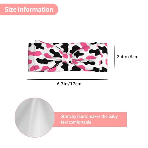 Cute Black Pink Cow Print Baby Girl Bows Headbands Baby Girls Newborn Headbands Infant Toddlers 0-6 Months3