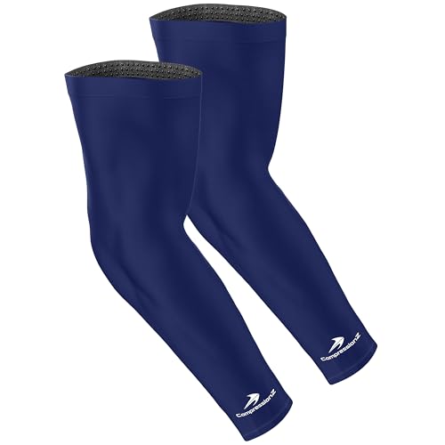 CompressionZ Youth Compression Sports Cooling Arm Sleeves | UV Sun Protection Volleyball Basketball Baseball Football Running