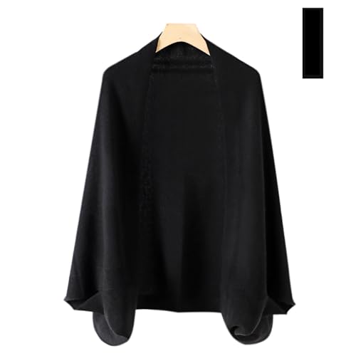 Huralona Women's Open Front Cashmere Shawl Wrap Scarf with Sleeves Outer Warm Knitted Poncho Cape Fall Winter 5