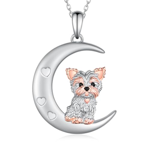 Yorkie Gifts Yorkie Necklace 925 Sterling Silver Yorkie Necklace for Women Yorkie Jewelry Gifts for Women and Yorkie Dog Lovers