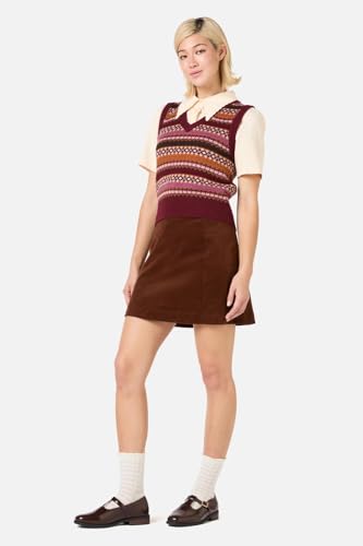 Women Vintage Embroidery Sleeveless Sweater Vest V Neck Stripes Geometric Knitted Tops Sping Fall Cropped Knitwear3