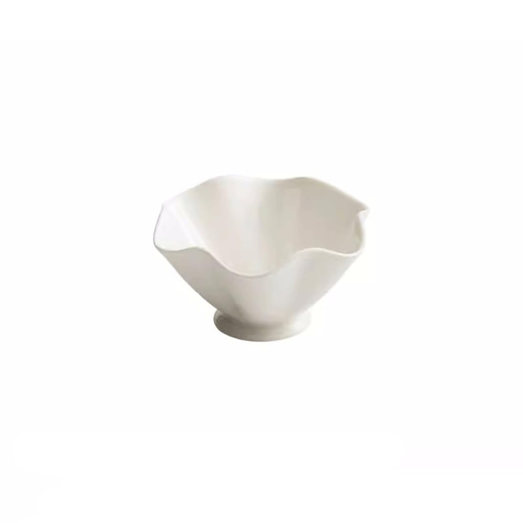 Miski do kuchni, biała porcelana salaterka, geometryczna miska kuchenna, domowa miska deserowa, miska na sałatkę owocową, komercyjna miska na przekąskę