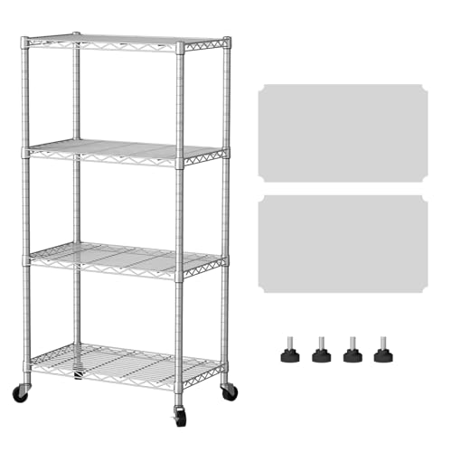 SINGAYE 4 Shelf Storage Wire Shelves Closet Bathroom Organizers Metal