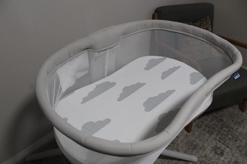 Image of Baby Bassinet Mattress Topper, Waterproof Replacement Pad with Removable & Washable Mattress Covers (for Halo Bassinest Sleepers)