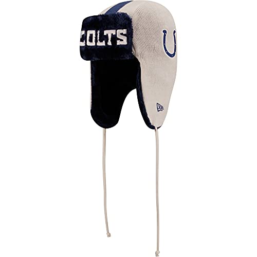 New Era Men s White Indianapolis Colts Helmet Head Trapper Knit Hat