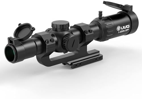 UUQ 1-12x24 LPVO Tactical Hunting Rifle Scope - Second Focal Plane | ED Illuminated BDC Reticle | Waterproof & Fog-Proof | Rugged Design | Cantilever Mount Included