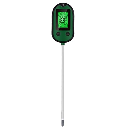 Medidor de suelo, medidor de humedad de plantas portátil 5 en 1, detector de suelo, hidrómetro de plantas de interior pequeñas, funciones múltiples, kit de prueba de suelo, pantalla LCD medidor de agu