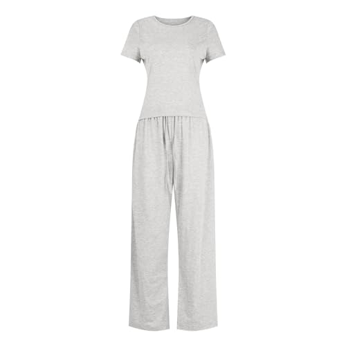 Traje de pantalón para mujer, deportivo, elegante, chándal de manga corta, chándal de pierna ancha, pantalones de jogging + Y2K Croptops, monocolor, elegante, conjunto de ropa de salón deportivo,