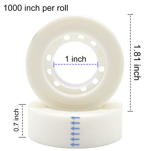 Image of OWLKELA 6 Rolls Matte Adhesive Tape, 0.7 inch x 1000 inch | Foggy Translucent, Invisible Tape, Compatible with Standard Tape Dispenser, Office, Ideal for Home and School